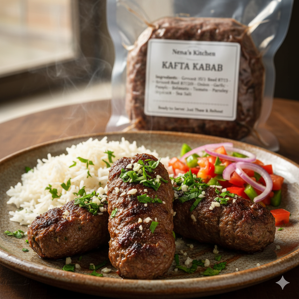 Kafta Kabab Casero / Homemade Kafta Kabab (Ground Meat Skewers) - KitchenbyNena