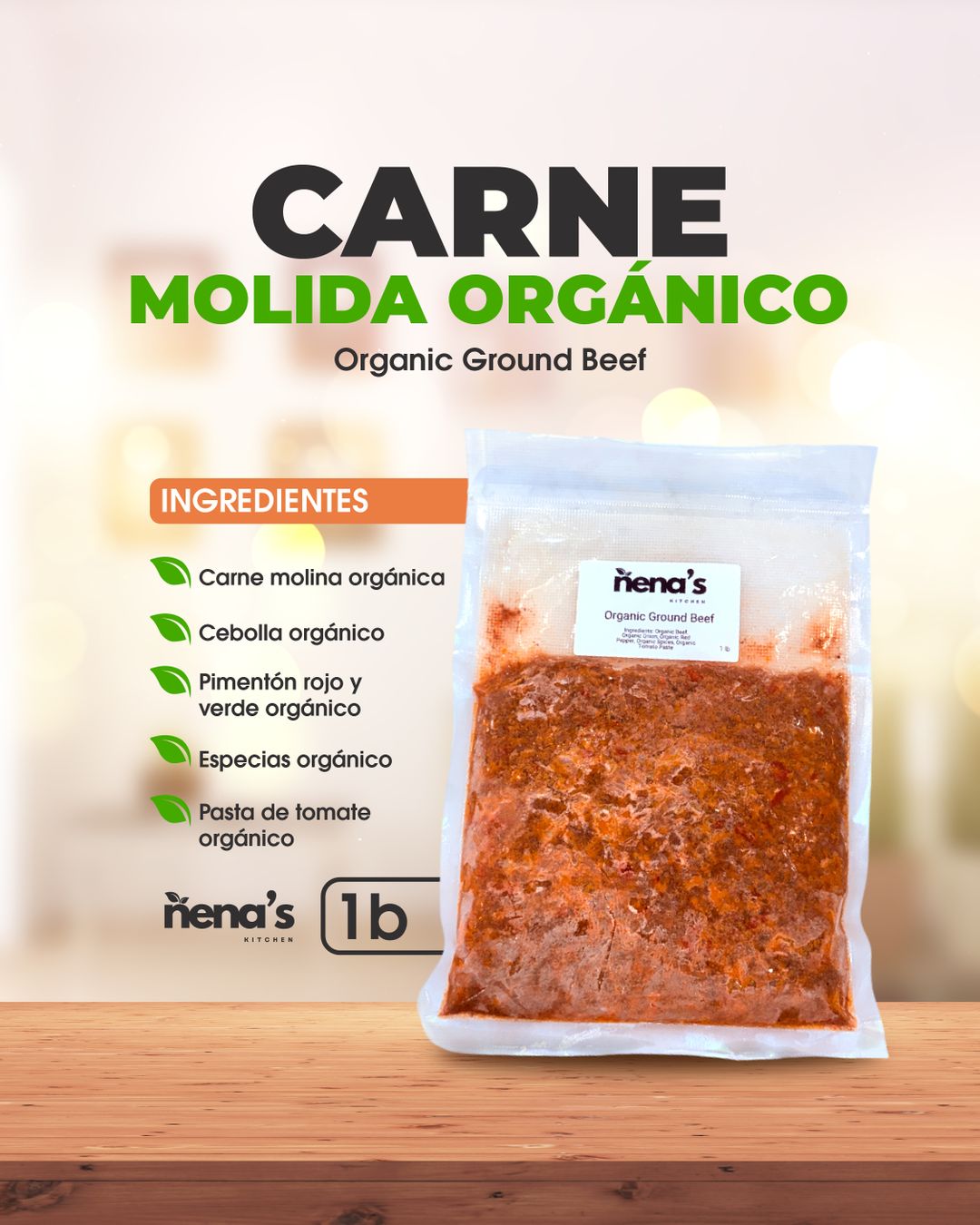 🌿 Carne Molida Orgánica / Organic Ground Beef - KitchenbyNena