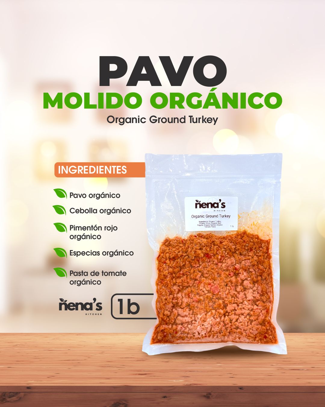 🌿 Pavo Molido Orgánico / Organic Ground Turkey - KitchenbyNena